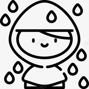 取暖气下雨天气257线性图标图标
