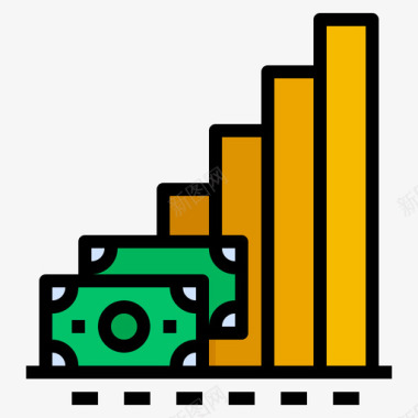 股票PNG股票资产28线性颜色图标图标