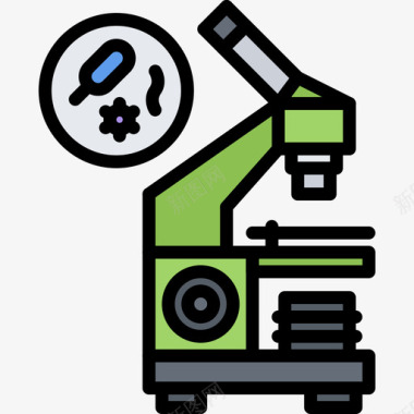 创意医疗显微镜显微镜医疗技术9彩色图标图标