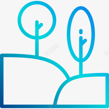 山脉自然87线性坡度图标图标