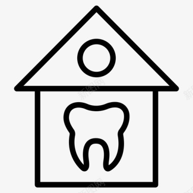 恐怖房子牙齿建筑诊所图标图标