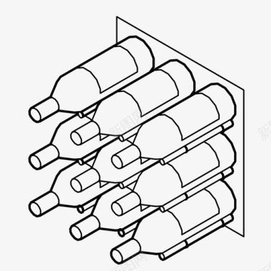 葡萄png葡萄酒储藏瓶子陈列图标图标