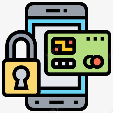 木质数字6安全支付数字银行6线性颜色图标图标