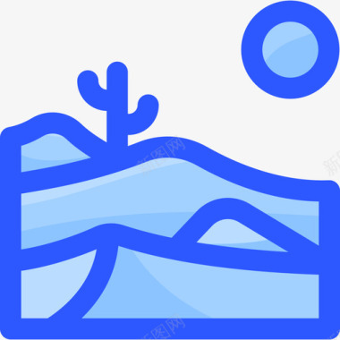 沙漠风景35蓝色图标图标
