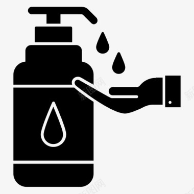 液体肥皂沐浴液泡沫分配器图标图标