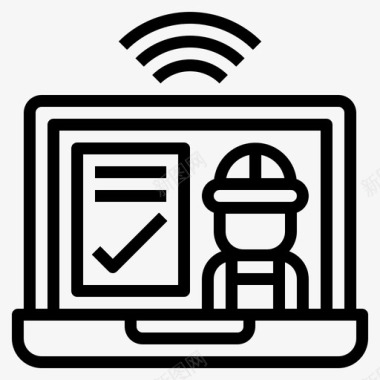 工程安全施工工程师工程94线性图标图标