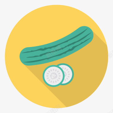 黄瓜食品和饮料30圆形图标图标