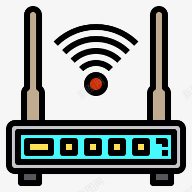 icon路由器路由器电子设备19线性颜色图标图标