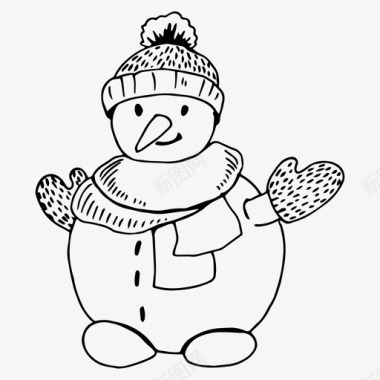 雪人人物圣诞节图标图标