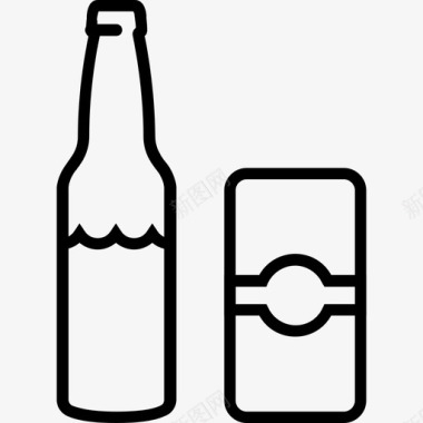 瓶装啤酒酒精狂饮图标图标