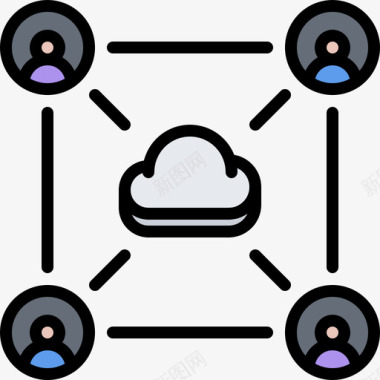 云闪付图标网络云技术33彩色图标图标