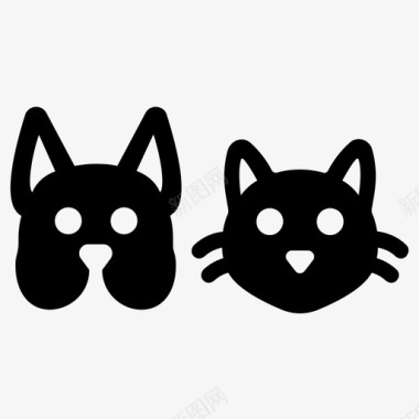 宠物动物猫和狗图标图标