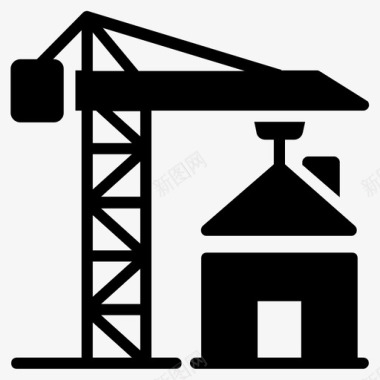 建筑施工建筑工地房屋装修图标图标