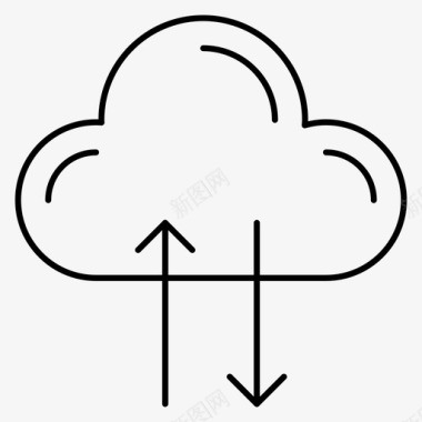 矢量服务器云数据库图标图标