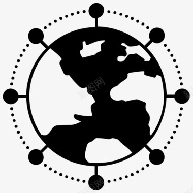 全球网络分支网络全球连通性图标图标