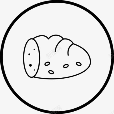 切片面包吐司线图标图标