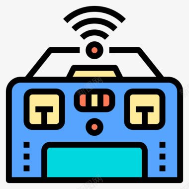 遥控图标遥控器无人机25线性颜色图标图标