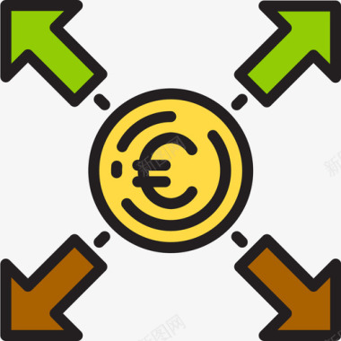 梦想基金欧元货币基金2线性颜色图标图标