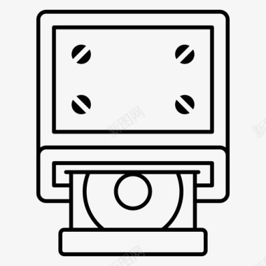 电脑硬件光驱电脑硬件线图标图标