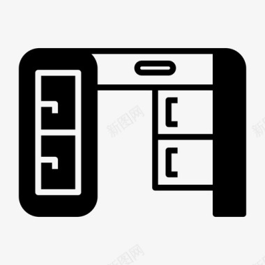 抽屉办公桌办公桌家具办公室图标图标