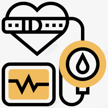 血压指示仪血压医学211黄影图标图标