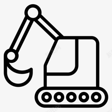施工工具挖掘机反铲装载机工业机械图标图标