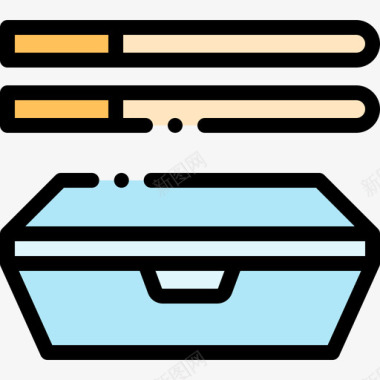 食品容器外带39线性颜色图标图标