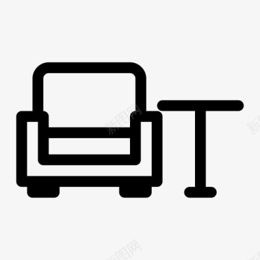室内木制沙发沙发座椅图标图标