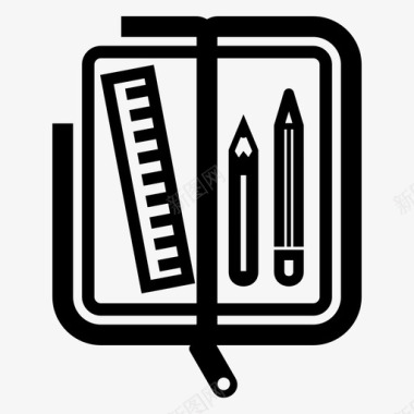 铅笔文具铅笔盒编辑办公室图标图标