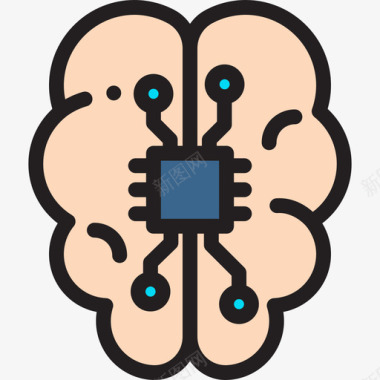 未来素材人工智能未来技术12线性颜色图标图标