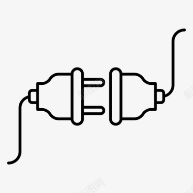 防雷电标识插头连接器电气元件图标图标