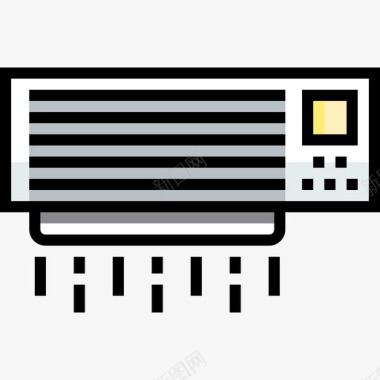 空调空调家具47线性颜色图标图标