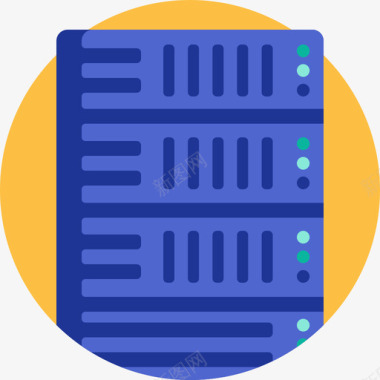 矢量服务器服务器技术74扁平图标图标