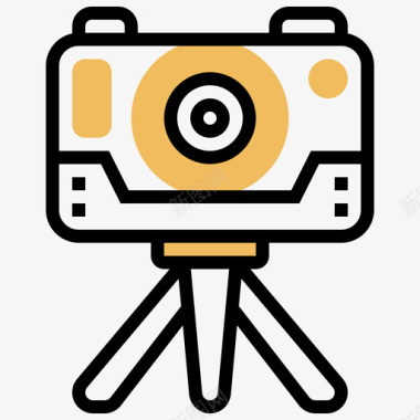 摄像机虚拟现实78黄色阴影图标图标