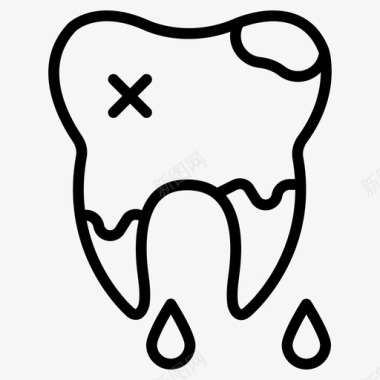 小牙齿牙齿血液损伤图标图标