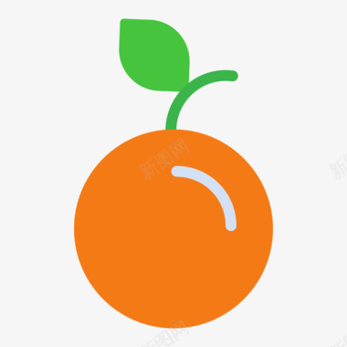 橙色水果和蔬菜38扁平图标图标