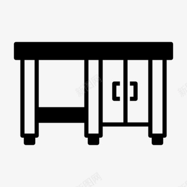 工作场所办公桌装饰家具图标图标