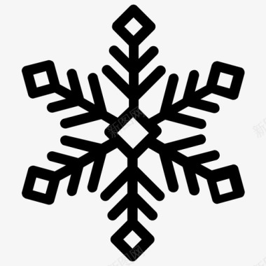 抽象几何雪花抽象雪花圣诞雪花图标图标