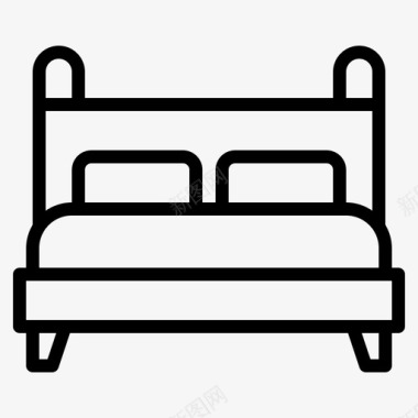 居家生活床卧室图标图标