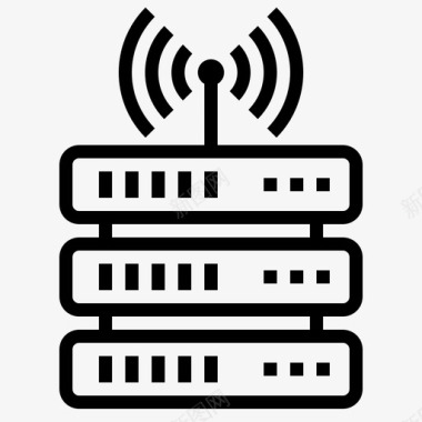 矢量服务器服务器网络托管69线性图标图标