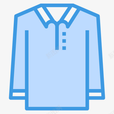 马球衫衣服124蓝色图标图标