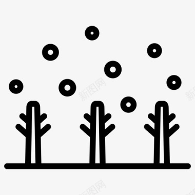 冬季树木初雪森林图标图标