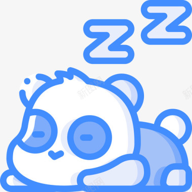 熊猫睡眠时间4蓝色图标图标