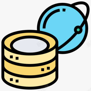 矢量服务器全局服务器数据库管理3线性颜色图标图标