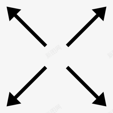 扩展箭头2个方向扩大箭头图标图标