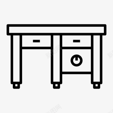 桌子办公桌装饰家具图标图标