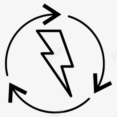 电流电闪电图标图标