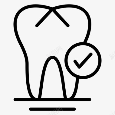 刷牙齿医疗检查标记确认图标图标