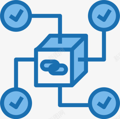 链夊性能区块链27蓝色图标图标