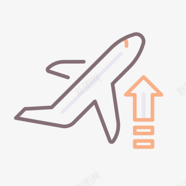 航班航空公司1线性颜色图标图标